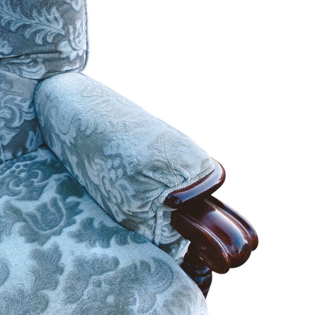 金華山 花柄ベロア　カリモク　ソファ　1人掛け　ヴィンテージ　レトロ