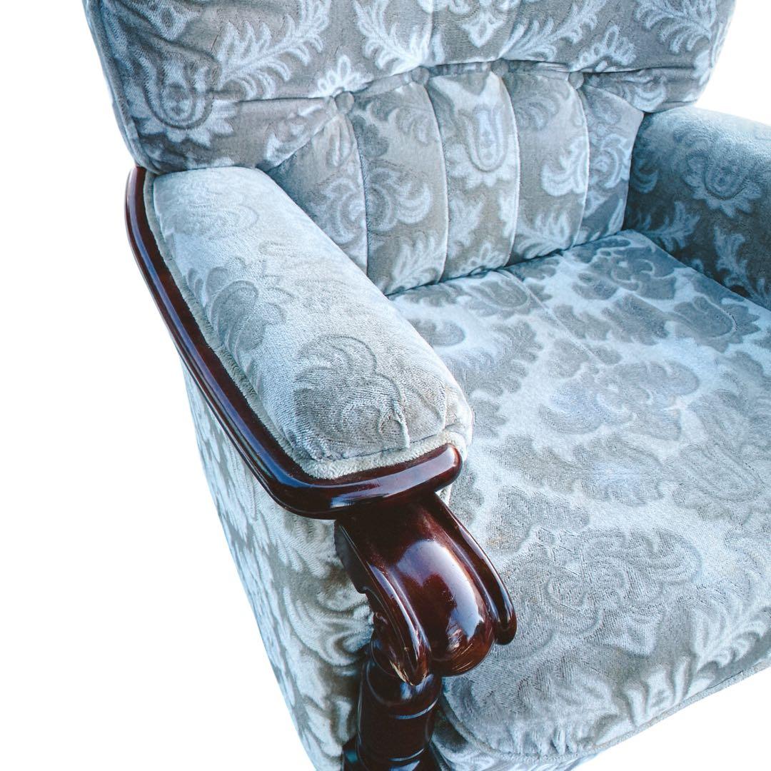 金華山 花柄ベロア　カリモク　ソファ　1人掛け　ヴィンテージ　レトロ