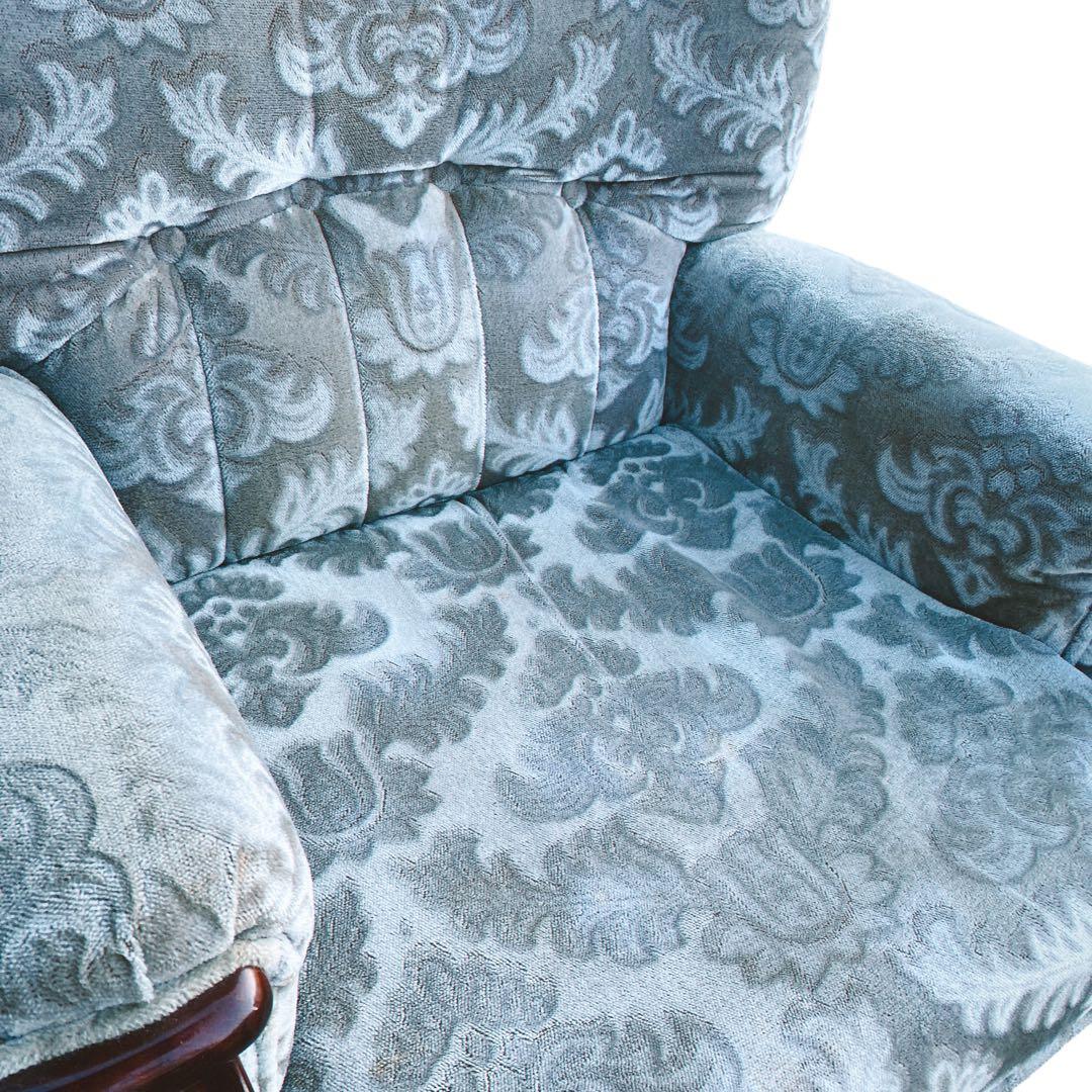 金華山 花柄ベロア　カリモク　ソファ　1人掛け　ヴィンテージ　レトロ