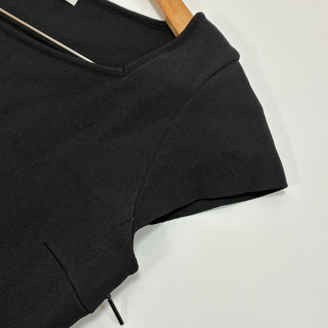 Rene ルネ☆パフスリーブ透かし編み切替ニットロングワンピース 38