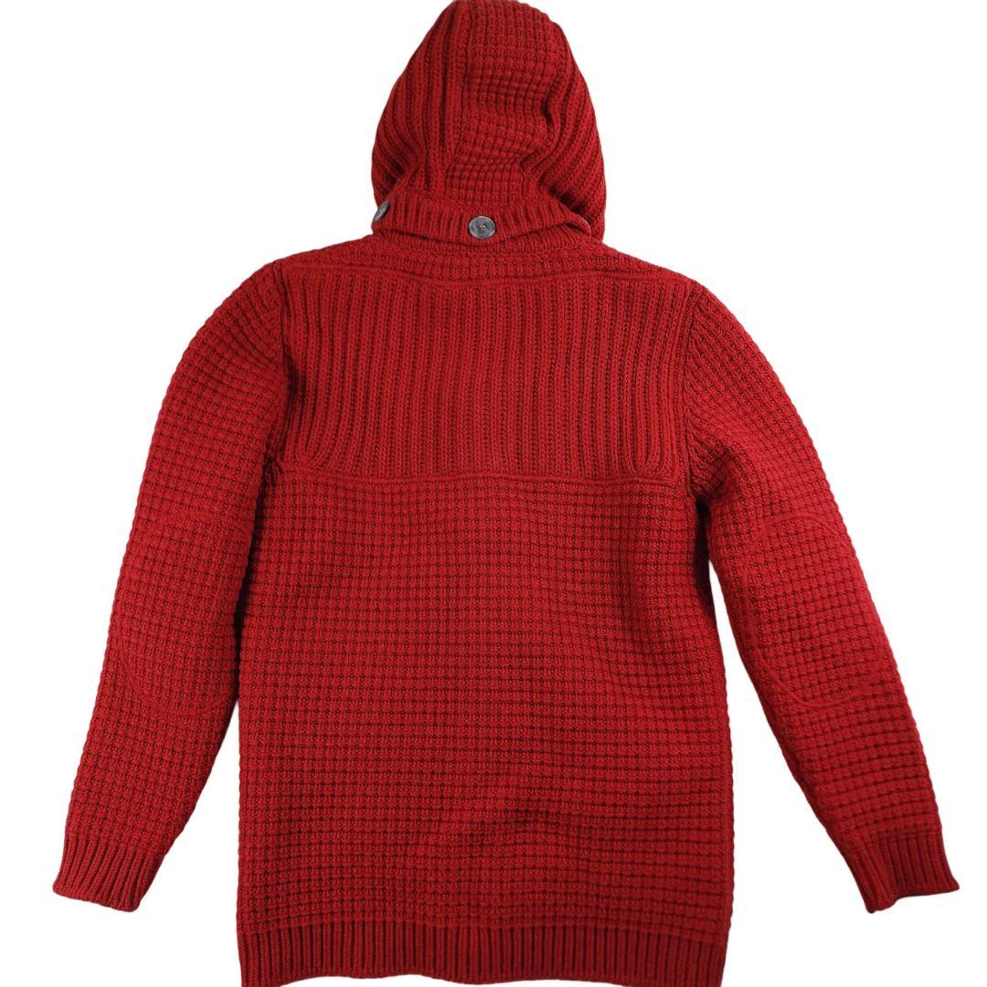 【 希少カラー 】 バーク　ダッフルコート　ニット　ワインレッド　Lサイズ