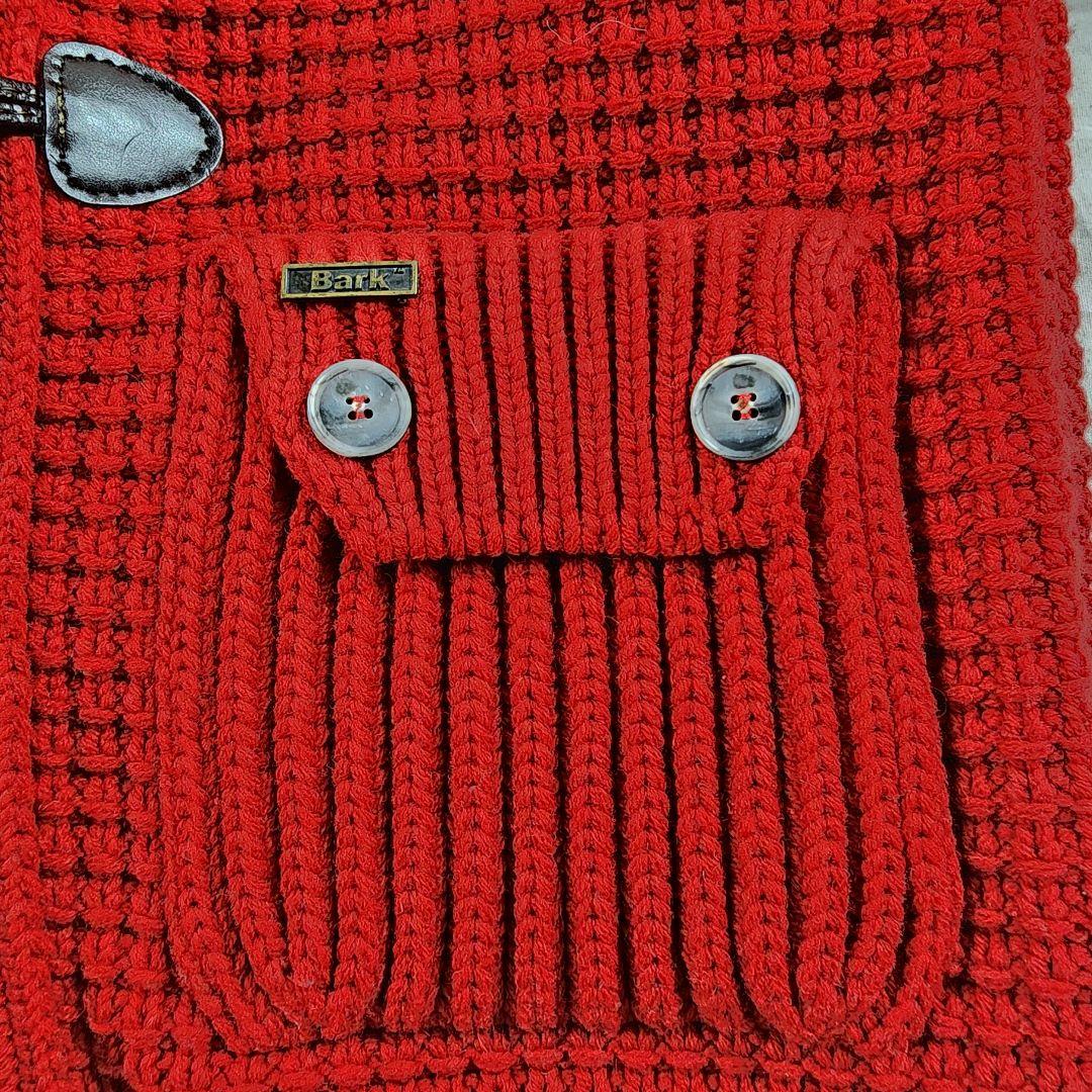 【 希少カラー 】 バーク　ダッフルコート　ニット　ワインレッド　Lサイズ