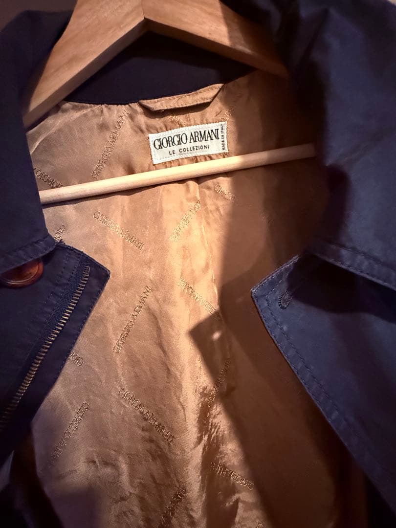 ジョルジオアルマーニ　ハーフジャケットモッズコート　フーデット　ドローコード