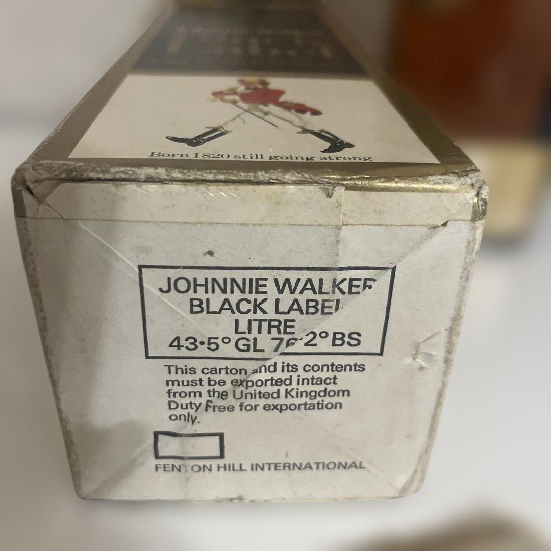 【未開封】ジョニーウォーカー ブラックラベル 金キャップ 白紋章 1L 古酒