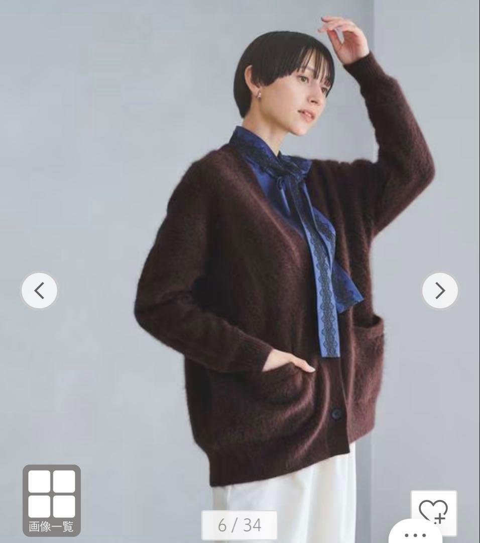 フォックスカシミヤ ミドル カーディガン