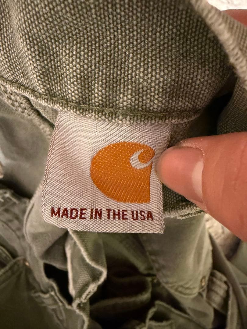 Carhartt ダブルニー MOS グリーン USA製フェード H2H W36