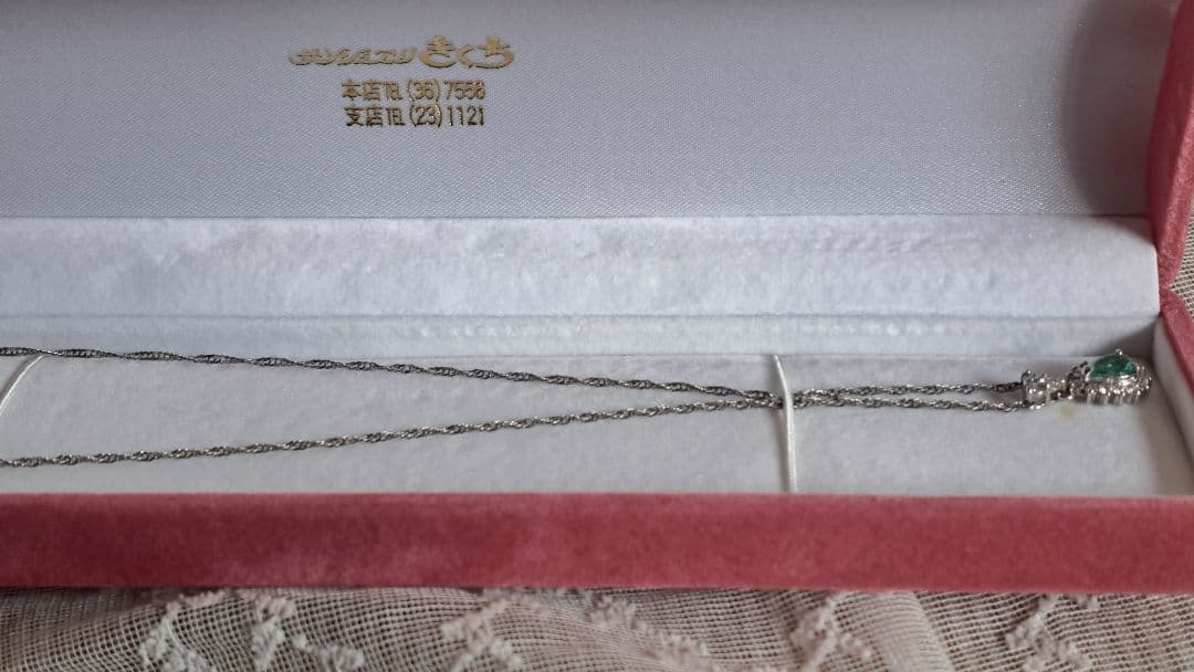 Ptエメラルドダイヤプチネックレス