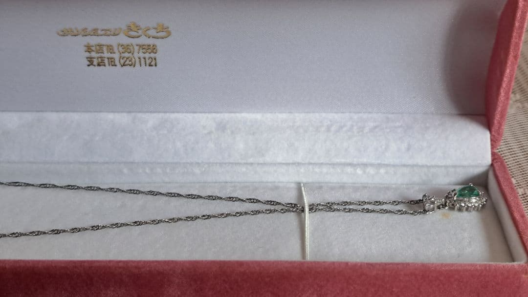 Ptエメラルドダイヤプチネックレス