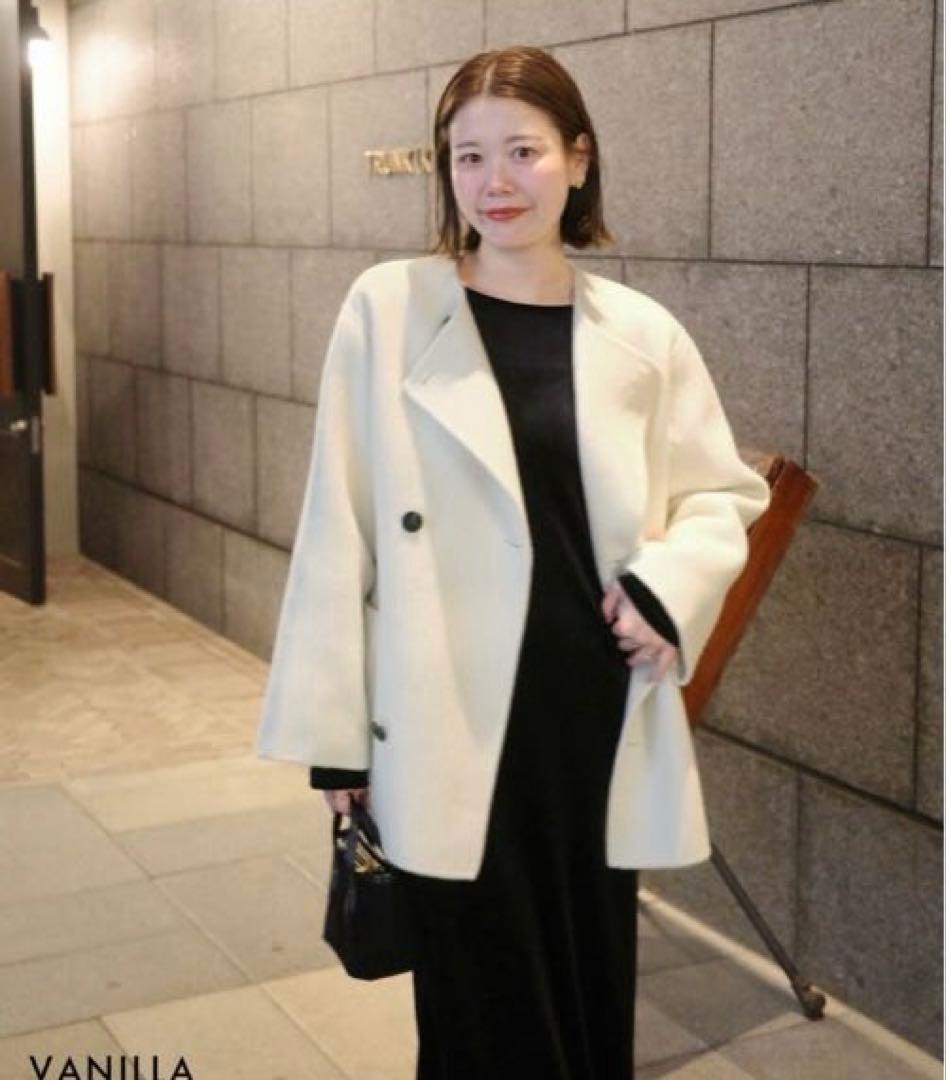 ベースメントオンライン　 ノーカラー2WAYリバーミドルコート