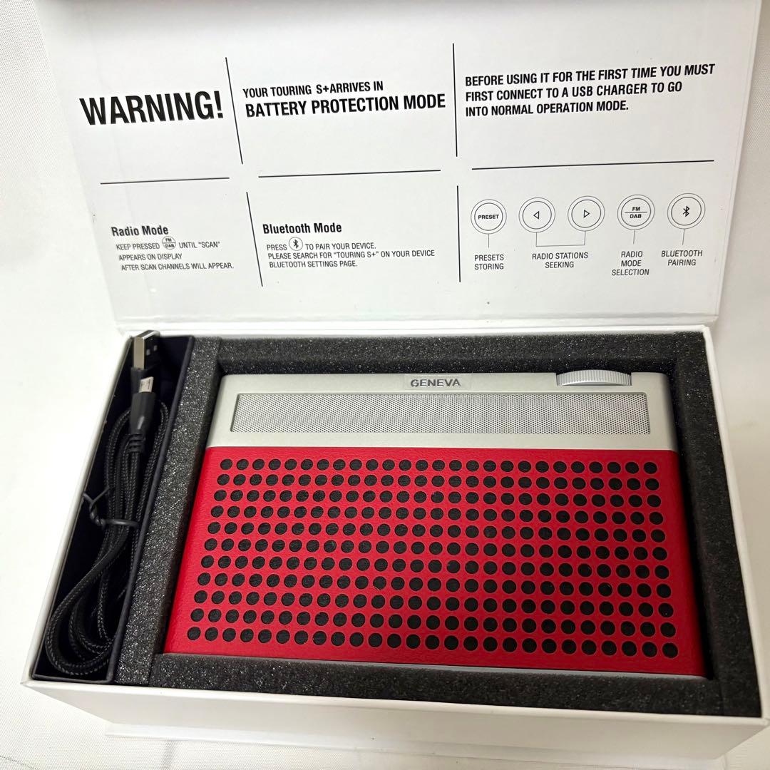 美品 GENEVA Touring S+ レッド Bluetooth スピーカー