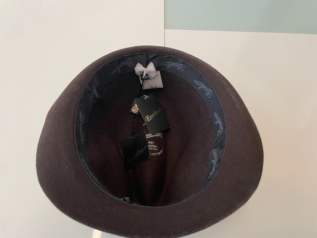 未使用　ボルサリーノ　60　Borsalino　茶色　ラビット　イタリア製