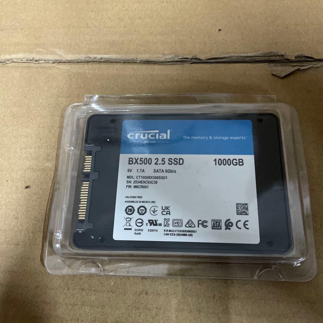 Crucial SSD BX500 1000GB SATA 2.5インチ本体のみ