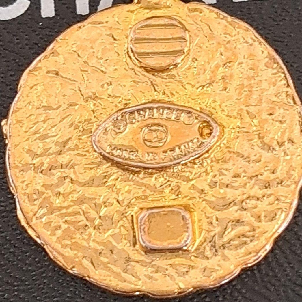 シャネル ネックレストップ ラインストーン ココマーク ゴールド美品