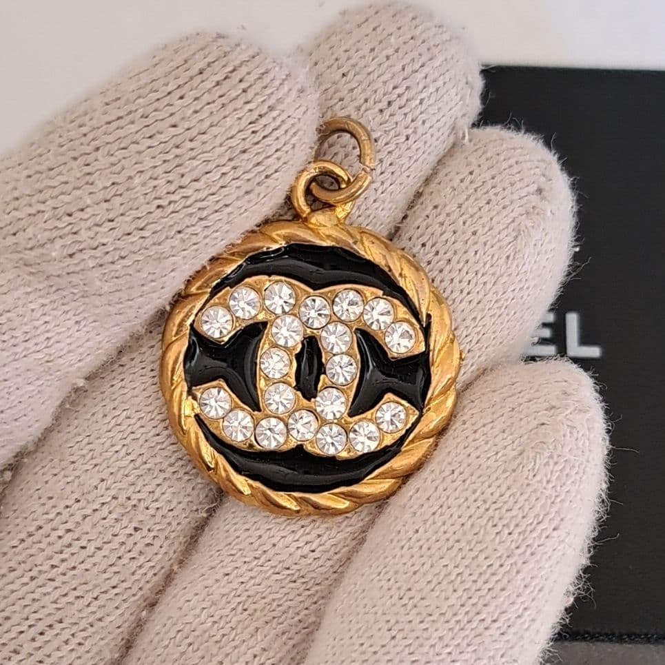 シャネル ネックレストップ ラインストーン ココマーク ゴールド美品