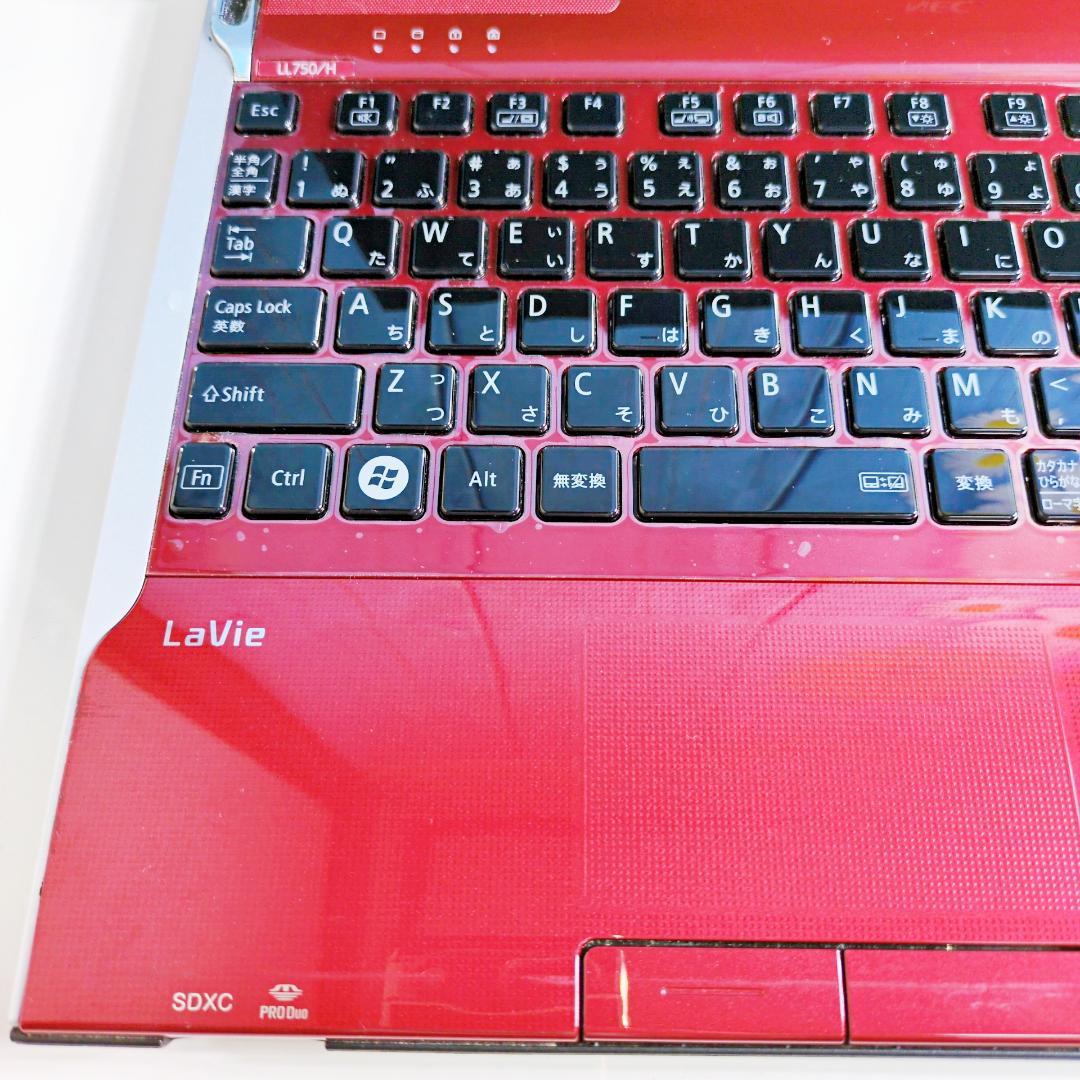 １台限定✨corei7欲張り新品SSD✨すぐ使える赤ノートPC✨オフィス✨設定済