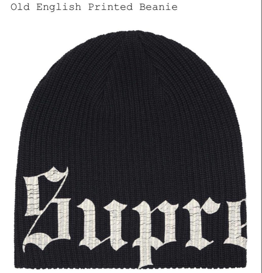 帽子 Supreme Old English Printed Beanie black