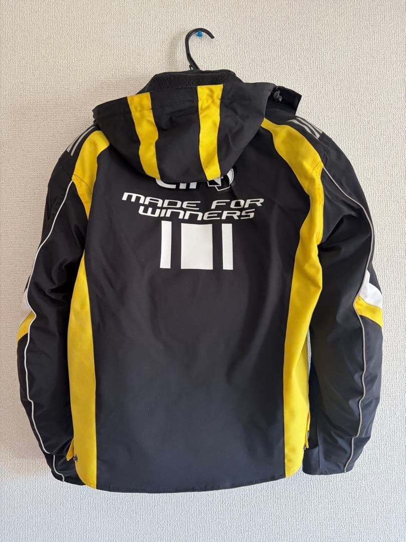 めい太郎elf バイクジャケット 黒/黄 フード付き