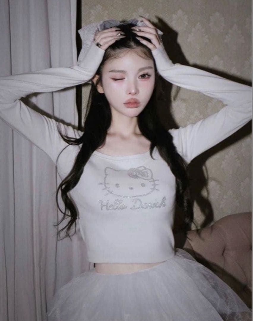 Darich Hello Darich コンパクトロングTシャツ白 ダーリッチ