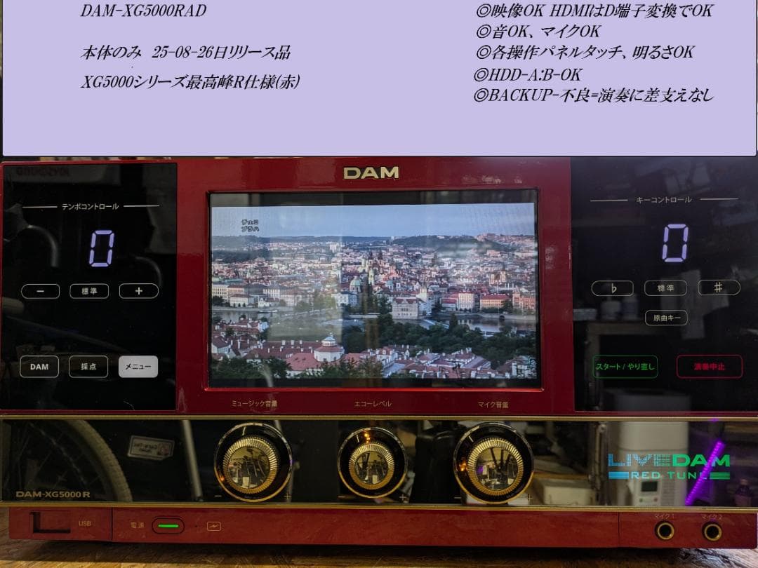 XG5000R-赤#18残3KSON-8-28家庭用カラオケ機器-本体訳アリ