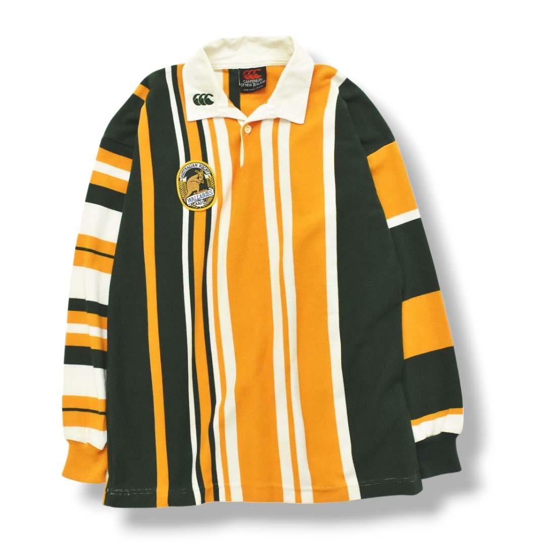 【レア色】ニュージーランド製 カンタベリー 長袖 ラガーシャツ L ストライプ