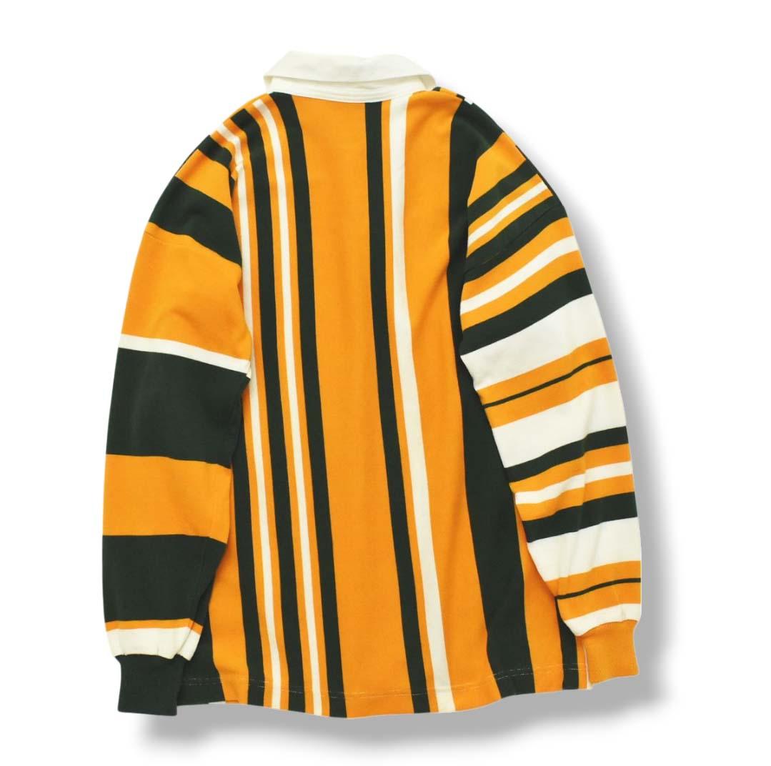 【レア色】ニュージーランド製 カンタベリー 長袖 ラガーシャツ L ストライプ