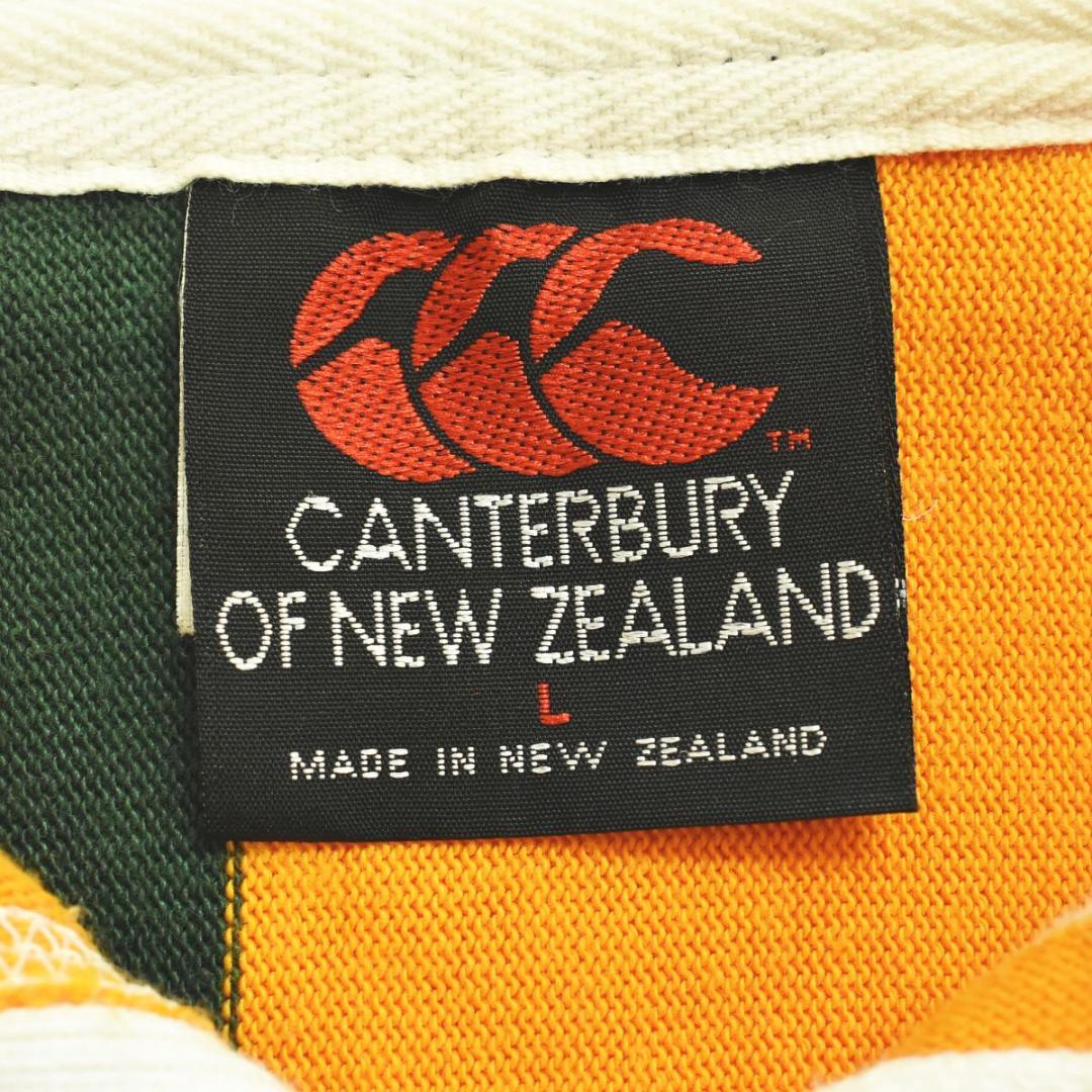 【レア色】ニュージーランド製 カンタベリー 長袖 ラガーシャツ L ストライプ