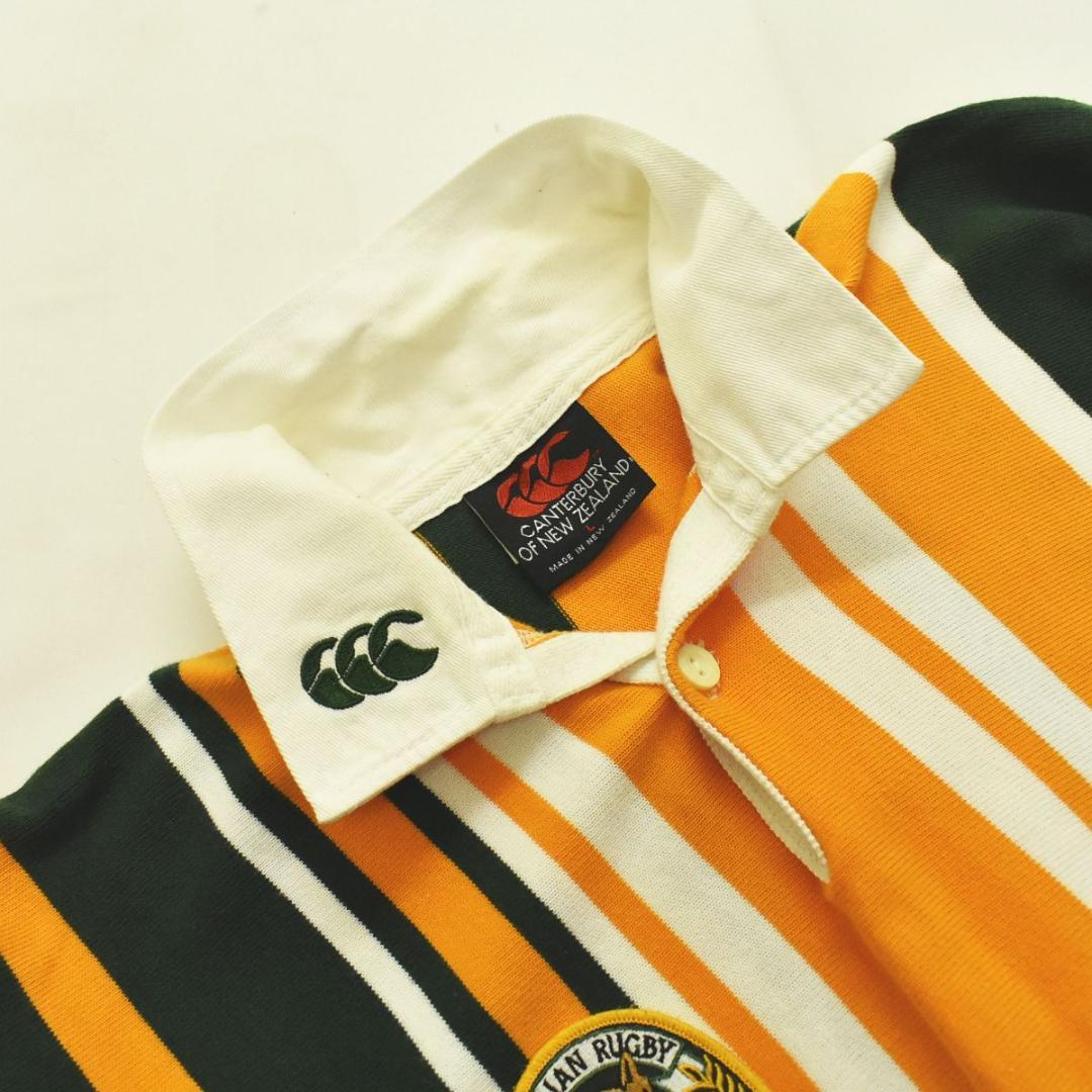 【レア色】ニュージーランド製 カンタベリー 長袖 ラガーシャツ L ストライプ