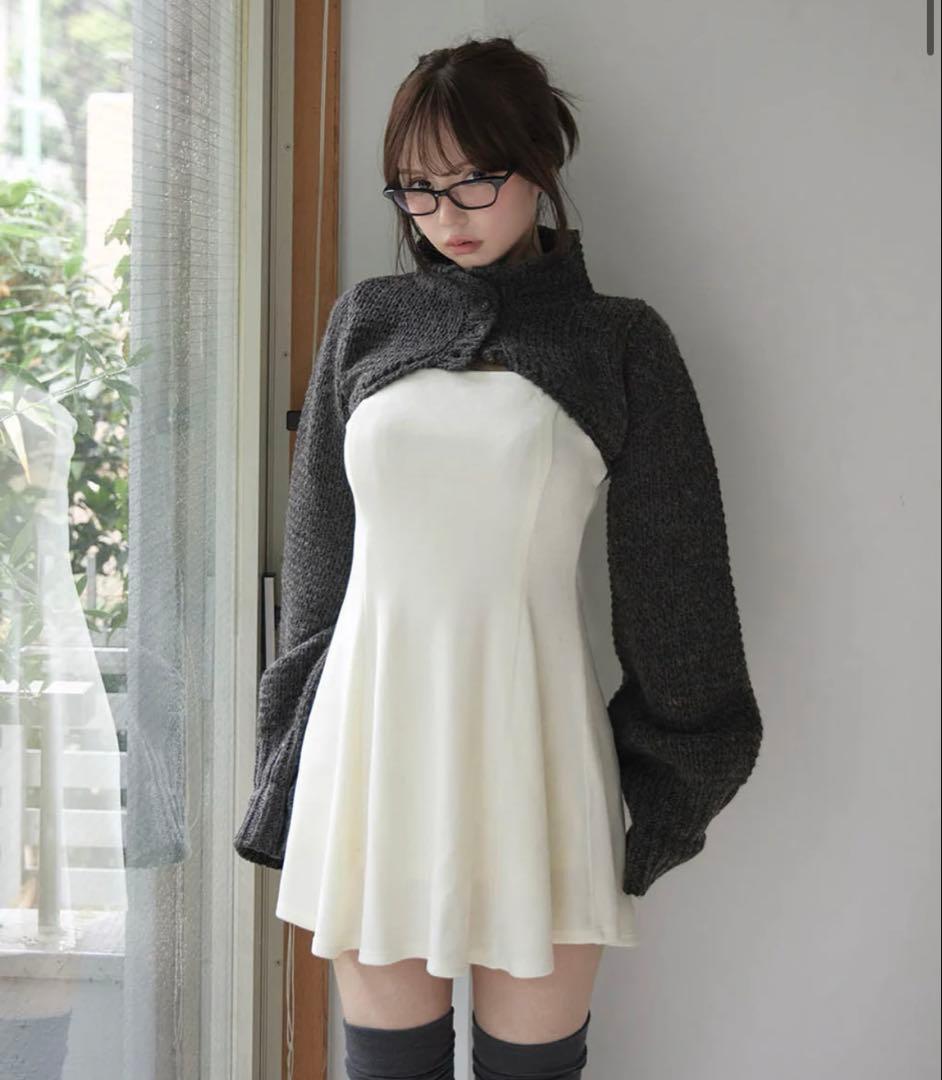 ワンピース andmary Zoey velour set dress black