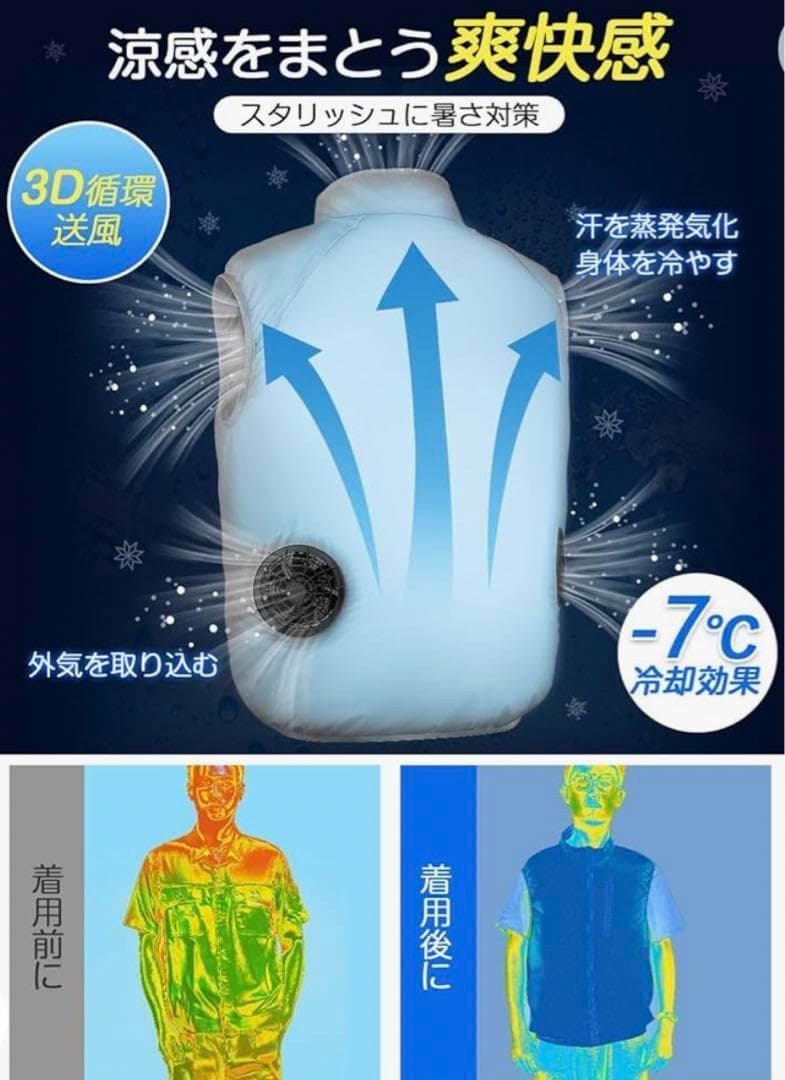 空調服　ファンバッテリーセット　Lサイズベスト付き