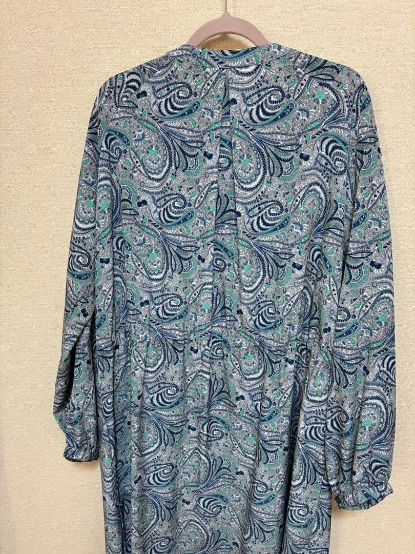 SOEJU ソージュ　ペイズリー柄ワンピース　L.GLAY ライトグレーFREE