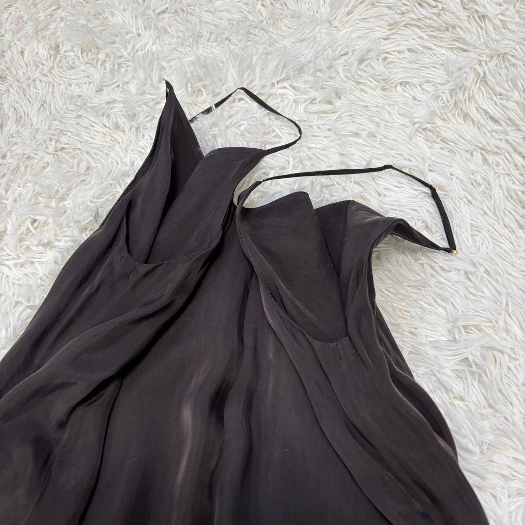 2025年モデル★23区　フィブリルツイル キャミソール　フレアワンピース　茶色