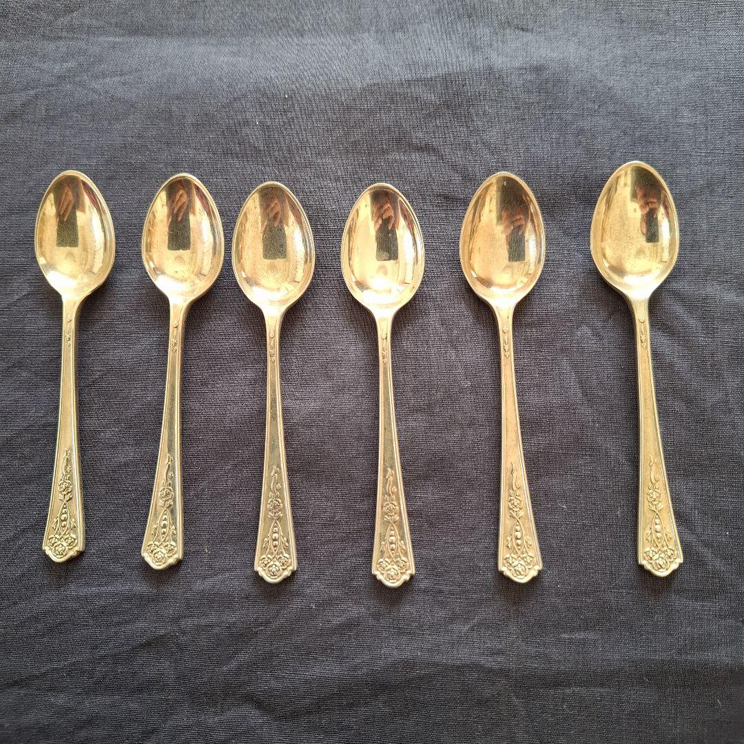 英国、銀製(M&W製)、姫スプーン6本