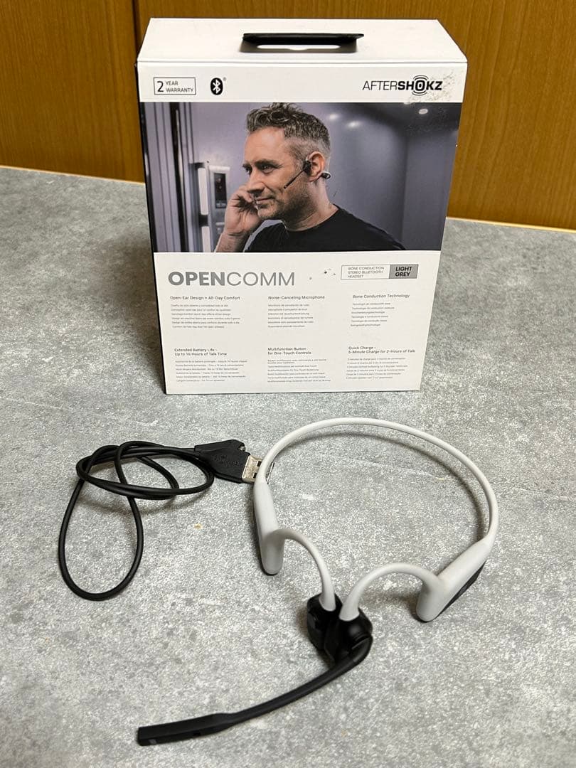美品　AFTERSHOKZ OPENCOMM 骨伝導イヤホン　ヘッドセット