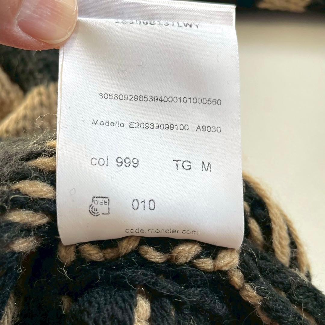 【モンクレール】ニット セーター 総柄 ロゴ M 黒 アルパカ混