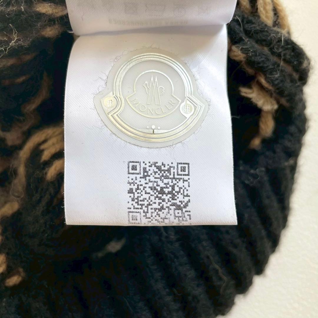 【モンクレール】ニット セーター 総柄 ロゴ M 黒 アルパカ混