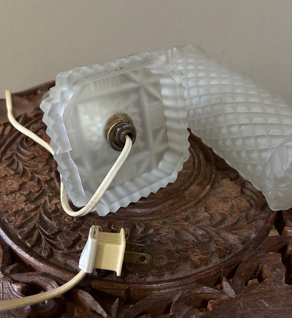 アンティーク　アールデコ調 カットガラステーブルランプ