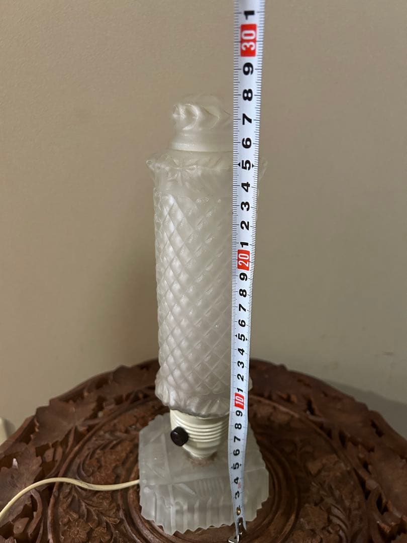 アンティーク　アールデコ調 カットガラステーブルランプ