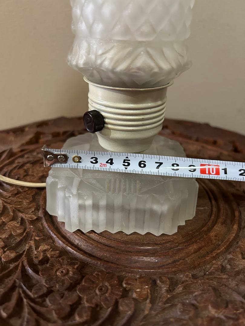 アンティーク　アールデコ調 カットガラステーブルランプ