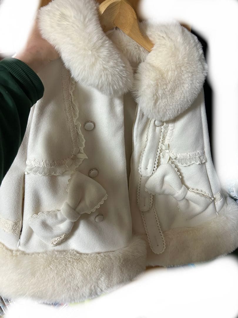 リズリサ　アウター　リボンポンチョ