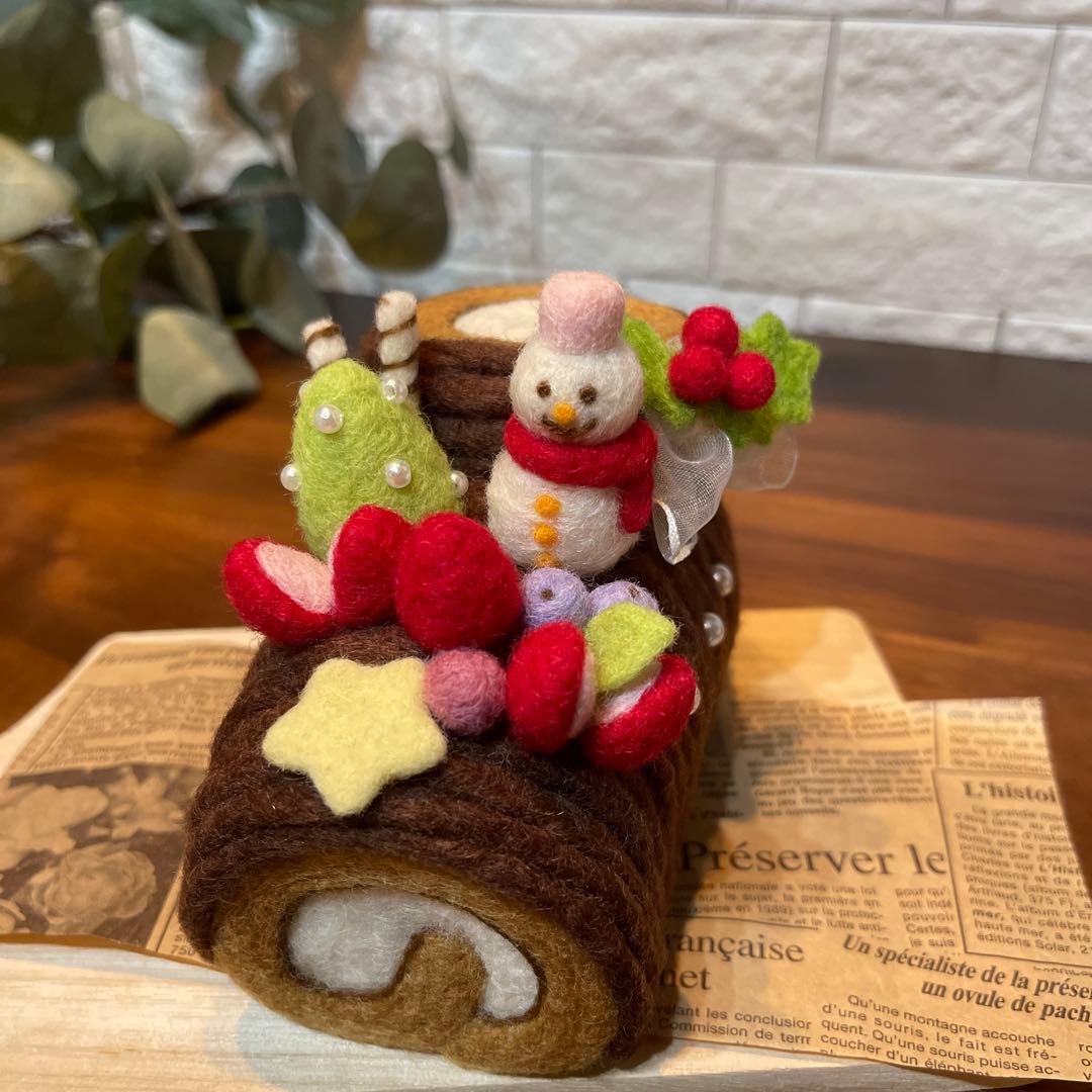 にこ様　オーダー品　羊毛フェルトのクリスマスケーキ8点　ブッシュドノエル3点