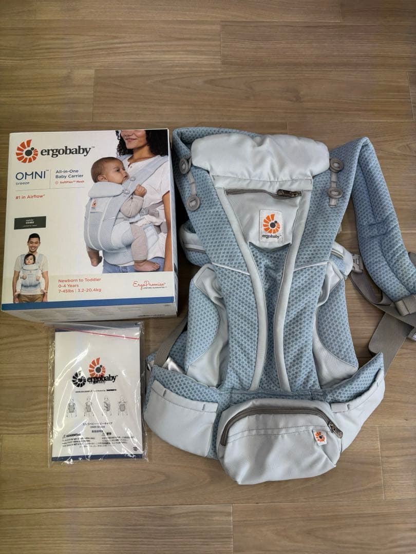 m　【日本限定】【美品】エルゴベビー OMNI breeze ミストブルー