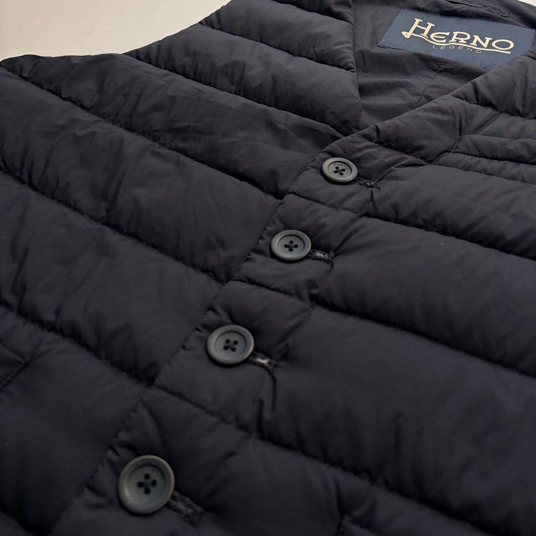 ヘルノ HERNO LEGEND ダウンベスト ジレ サイズ48 ダークネイビー