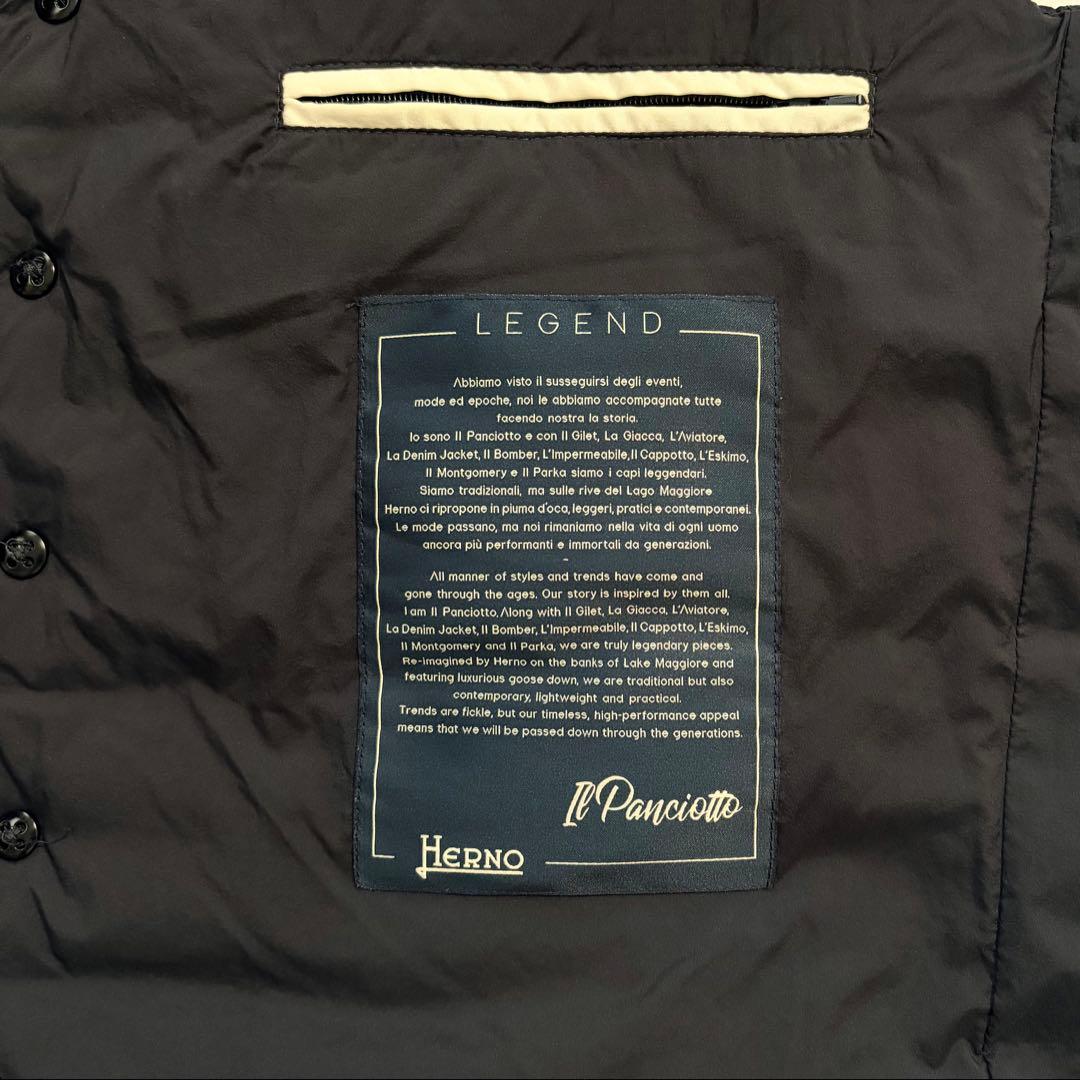 ヘルノ HERNO LEGEND ダウンベスト ジレ サイズ48 ダークネイビー