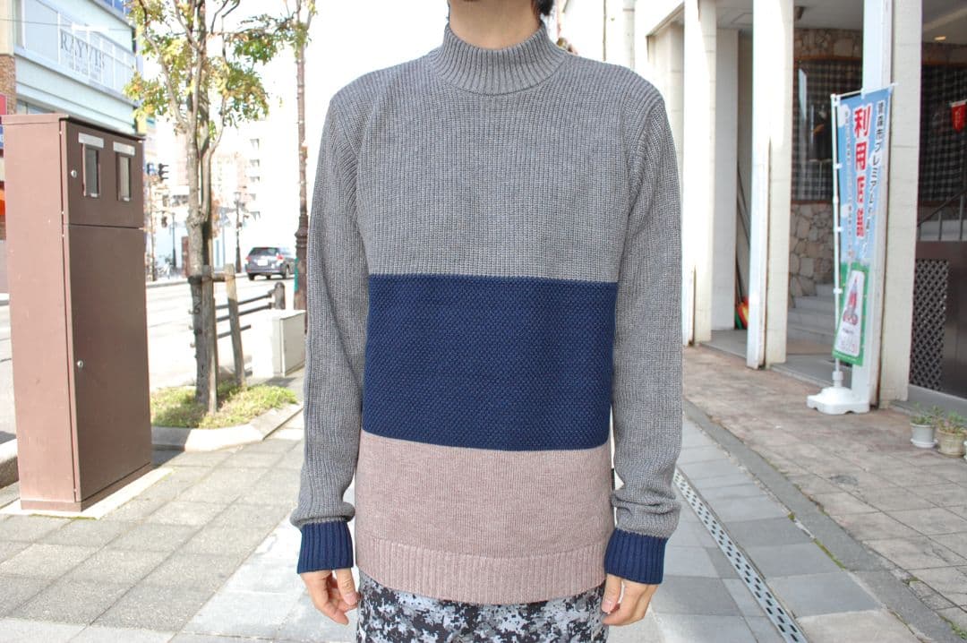 narifuri ナリフリ カラーパネルウォッシャブルミッドネックニット 新品
