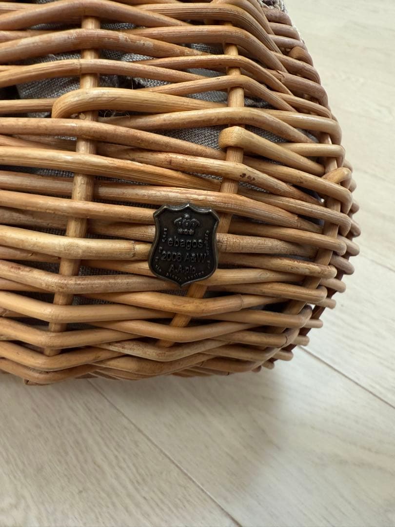 エバゴス ラビットファー付 かごバッグ