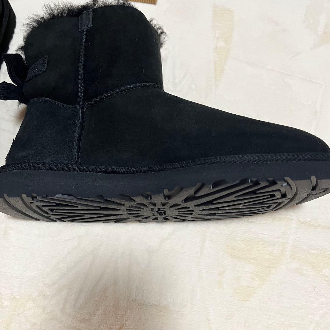 アグUGG W MINI BAILEY BOW CORD ブラック 07 24