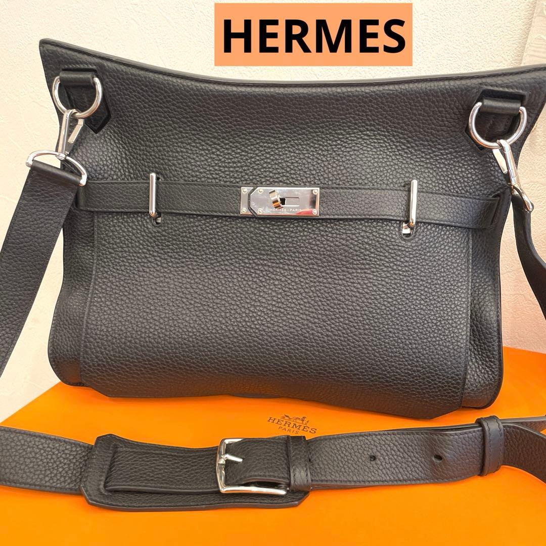 HERMES エルメス□O刻印 ジプシエール37 ショルダーバッグ　ブラック