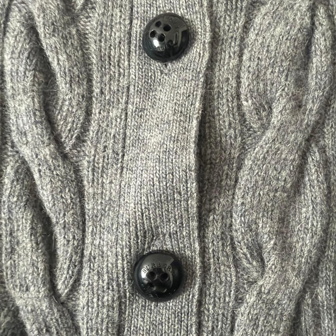 BURBERRY BLUE LABEL ケーブルニットカーディガン 38 グレー