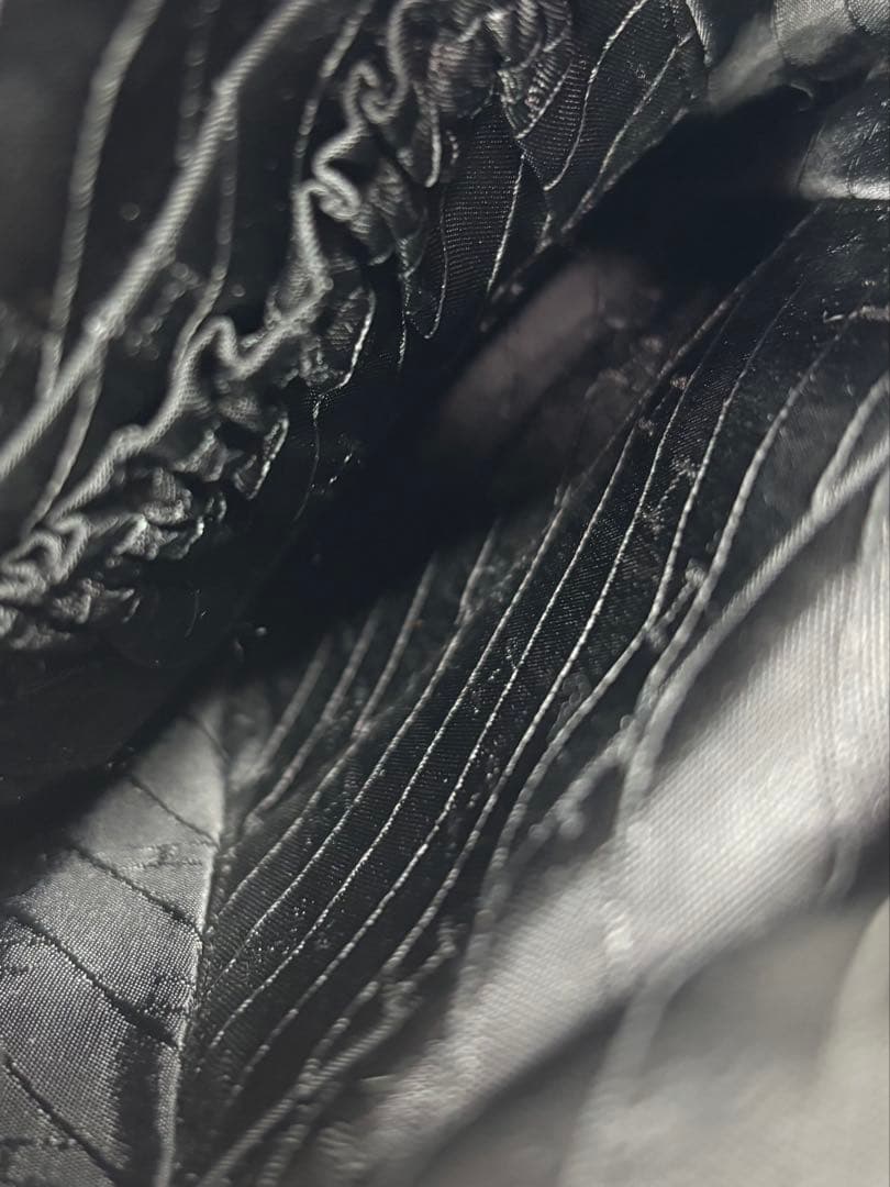 濱野（HAMANO） ハンドバッグ　サンピエトロ　がま口　ビジューストーン　黒