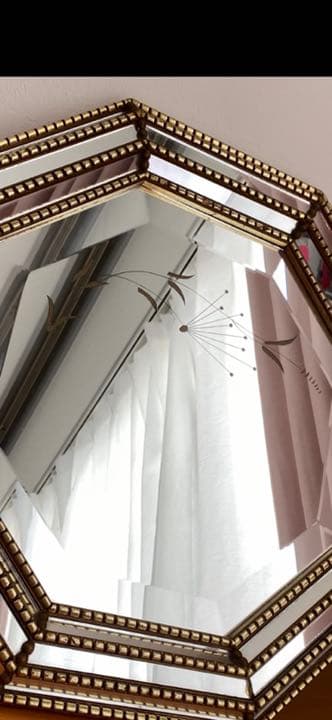 アンティークミラー 八角形